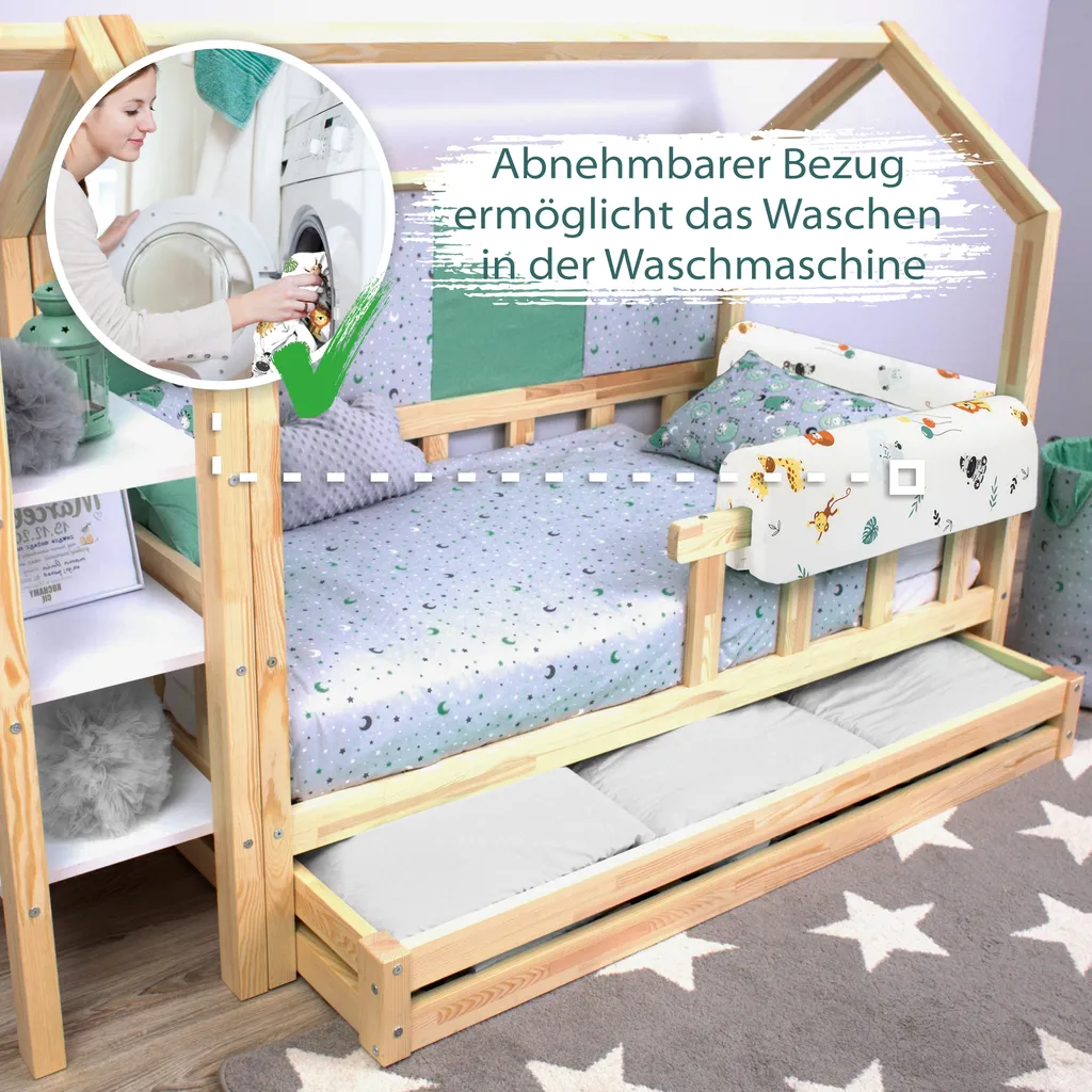 Bettkantenschutz Für Kinderbetten 90 Cm - Schutz Für Bettrahmen Kantenschutz Kinder Babybett Baumwolle Safari 6 Bettkantenschutz Für Kinderbetten 90 Cm - Schutz Für Bettrahmen Kantenschutz Kinder Babybett Baumwolle Safari – Bild 6