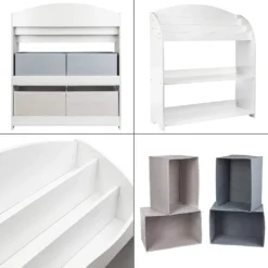 ONVAYA® Kinder Bücherregal Finn | Grau | Kinderregal Mit Boxen | Aufbewahrung Von Büchern Und Spielzeug | Organizer Für Kinderzimmer -Babyprodukte Geschäft f8ec4abffc24d644fd27801a98757f80
