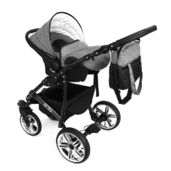LUXUS Kombi Kinderwagen 3 In 1 Komplettset - NEU Mit Kunstlederelementen Und Luftreifen Silber 20 LUXUS Kombi Kinderwagen 3 In 1 Komplettset - NEU Mit Kunstlederelementen Und Luftreifen Silber -Babyprodukte Geschäft f97e3e155eedd8cc5f3d9c0f347d86b3