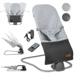 Babywippe Elektrisch Mit Musik Und Vibration Schaukel Hoehenverste MoMi BESS✔️Fernsteuerung ✔️12 Melodien ✔️Schaukeltim ✔️ Bis 9 Kg