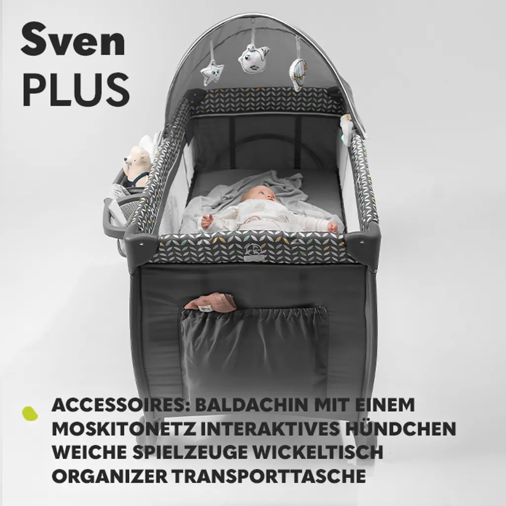 Lionelo Sven Plus 2 In 1 Baby Bett Laufstall Baby Grey Scandi) 8 Lionelo Sven Plus 2 In 1 Baby Bett Laufstall Baby Grey Scandi) – Bild 8