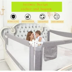 Zehnhase Bettgitter Bettschutzgitter Kinderbettgitter Babybettgitter 120 Cm, Grau, 1 Seite -Babyprodukte Geschäft fd9797c96051f825174faeb17406252c